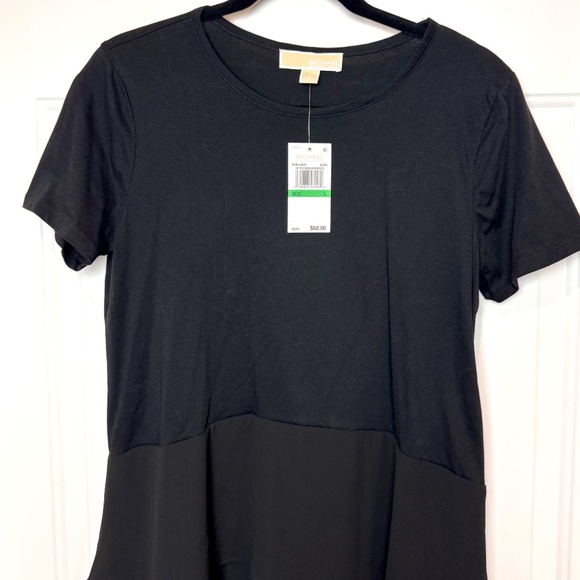 NWT Michael Kors Ruffle Short Sleeve Chiffon Tiered Hem Tee, Size Large - Picture 3 of 8